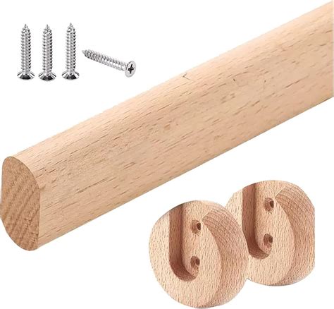 Amazon.com: Wood Closet Rods for Hanging Clothes, Hanger Rod with ...
