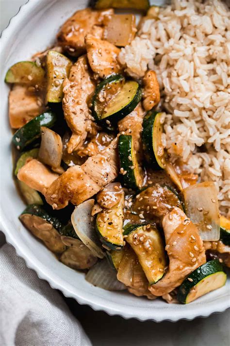 Ponzu Zucchini Stir Fry with Chicken Recipe | Little Spice Jar