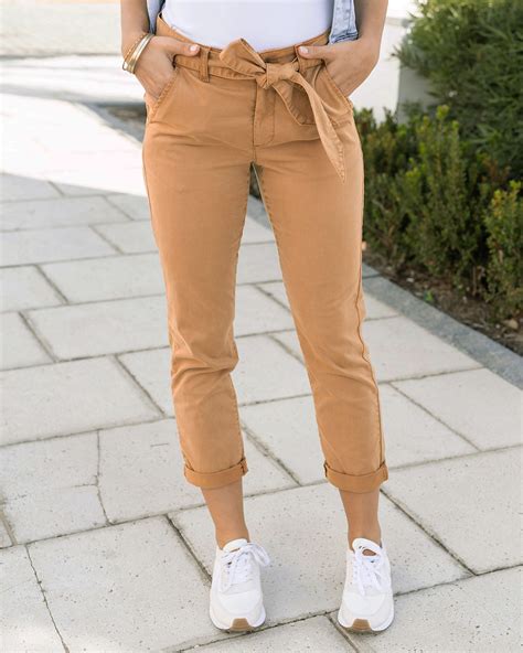 Womens Khaki Pants Straight Leg