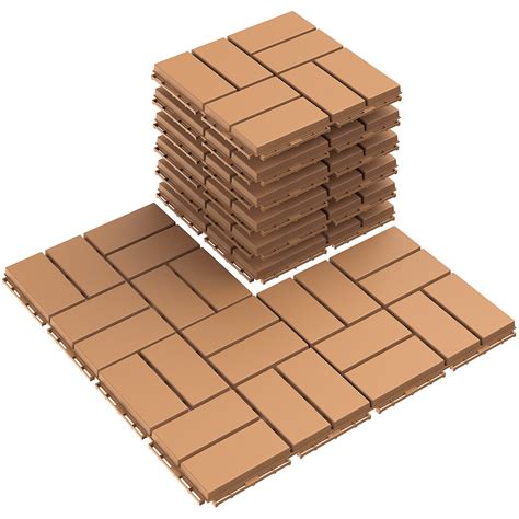 Snapklik.com : Plastic Interlocking Deck Tiles, 9 Pack Outdoor Patio ...