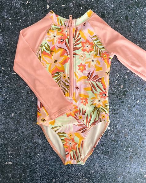 Billabong pink floral swimming costume – Nearly New Kids
