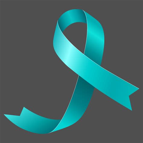 Teal Awareness ribbon. Awareness for cervical cancer, Ovarian Cancer ...