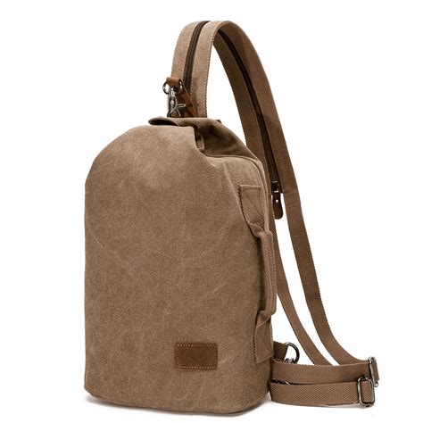 KL928 Canvas Sling Bag Small Crossbody Backpack Shoulder Casual Daypack ...