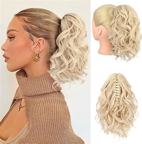 REECHO Ponytail Extension, Claw Clip in Ponytail Hair Extensions 10 ...