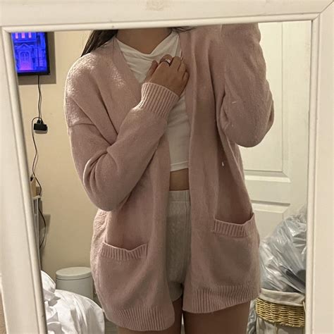 light pink cardigan!!! superrrr cozy & so nice at... - Depop