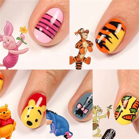 Winnie the Pooh Nails | Mickey nails, Short acrylic nails designs, Nail ...