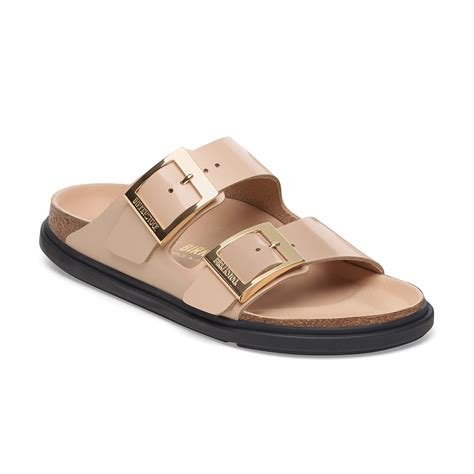 Birkenstock Arizona Droplet Buckle High Shine New Beige Natural Leather ...