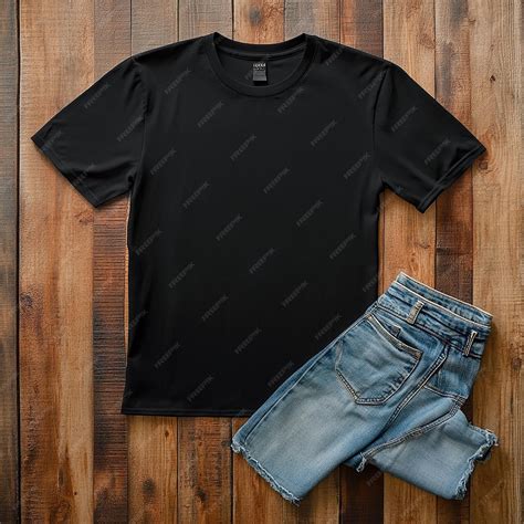 Photography of black color plain tshirt mockup | Premium AI-generated image