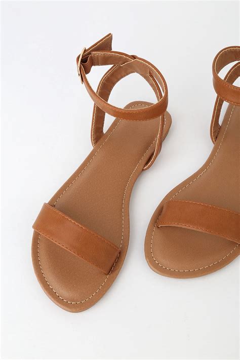 Hauna Whiskey Brown Ankle-Strap Sandals | Bỉ, Dép