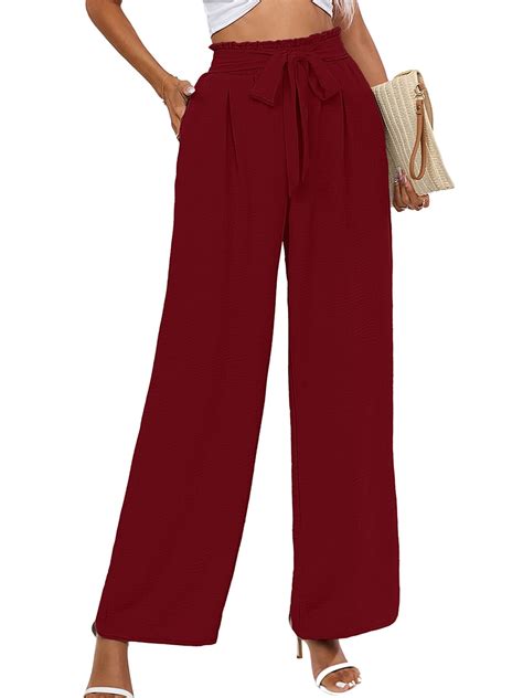 Chiclily Women's High Waisted Wide Leg Lounge Pants, Lightweight ...