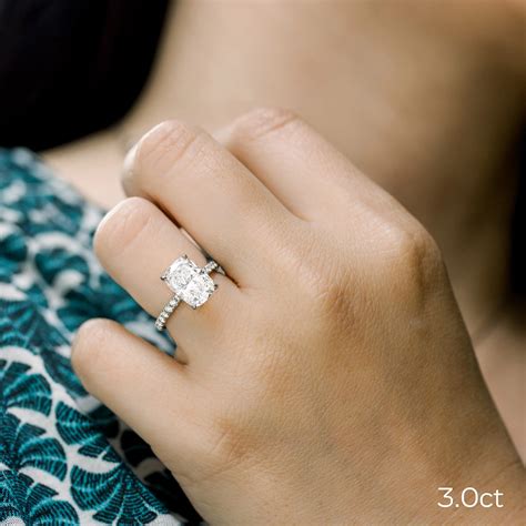 Cushion Petite Four Prong Pavé Diamond Engagement Ring