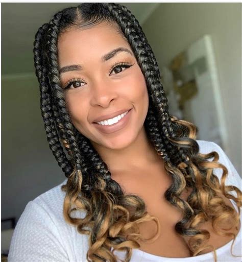 Box braids with pizazz! | Twist braid hairstyles, Big box braids ...