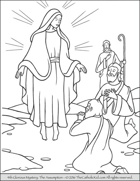 Glorious Mysteries Rosary Coloring Pages - The Catholic Kid