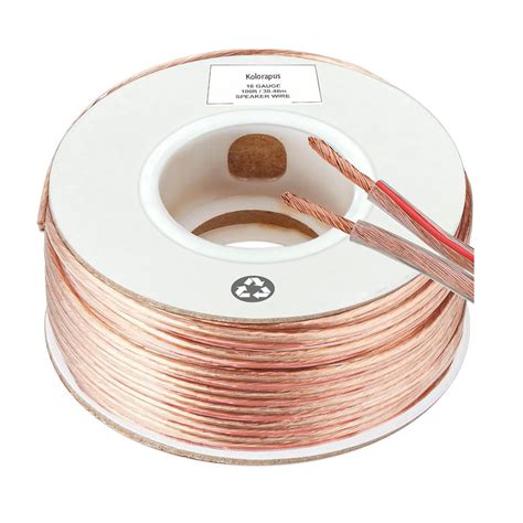 Kolorapus Cable 100FT 16-Gauge Audio Stereo Speaker Wire Cable 100 Feet ...