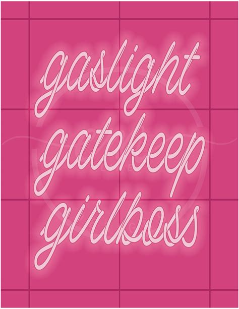 Printable Gaslight Gatekeep Girlboss Hot Pink Neon Sign - Etsy
