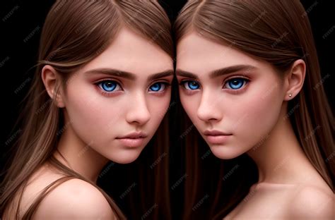 Premium AI Image | Beautiful twin girls Generative AI