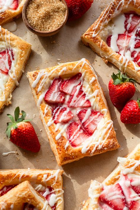 Strawberry and Cream Cheese Puff Pastry Tarts - Our Balanced Bowl
