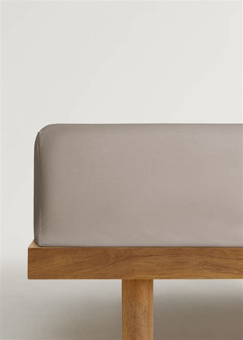 500-thread percale cotton fitted sheet King bed - Home | MANGO United ...