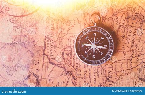 Looking for Adventure. Compass and Maps. Treasure Map and Path To the ...