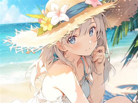 Premium AI Image | Anime cartoon beauty hot girl wear bikini