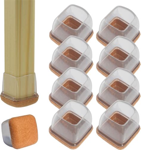 Amazon.com: 8 Pcs Square Chair Leg Floor Protectors for Hardwood Floors ...