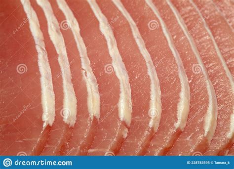Raw Marinated Pork Lean Loin Cut into Thin Slices Stock Image - Image ...