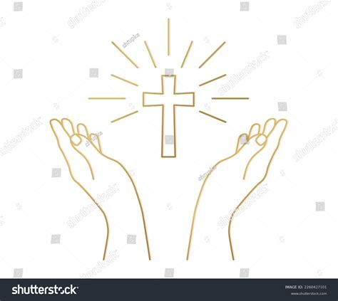 Hands Praying Blessing Position Cross -vector Stock Vector (Royalty Free) 2260427101 | Shutterstock
