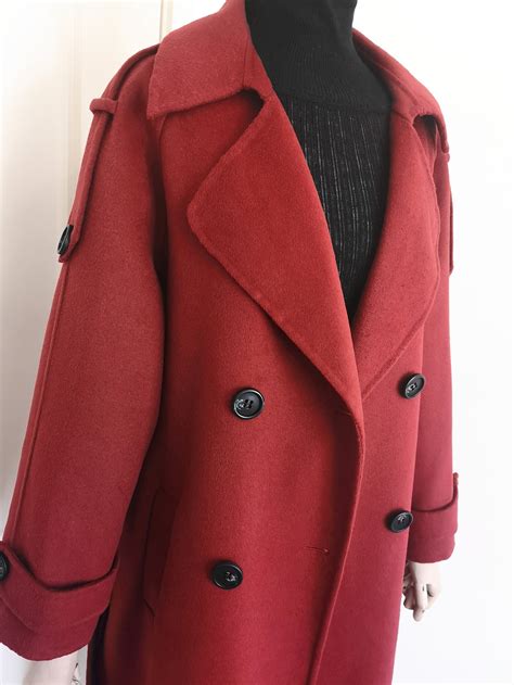 Red Wool Coat Women Fashion Autumn Winter Sided Wool Long Coat | Etsy