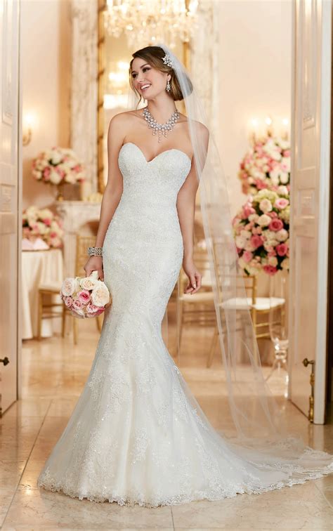 Lace Over Satin Fit and Flare Wedding Dress | Stella York Wedding Dresses