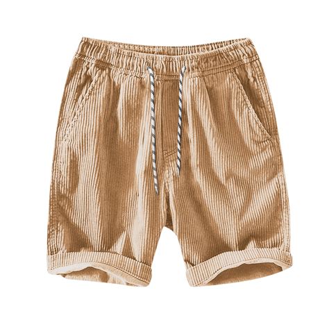 Corduroy Shorts Men With Pockets Mens Corduroy Shorts Drawstring ...