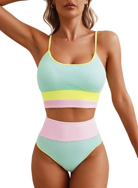Eytino Womens Swimsuits Bathing Suits for Women High Waisted Bikini Set ...