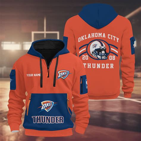 Oklahoma City Thunder 3D Half Zip Hoodie - Nousty