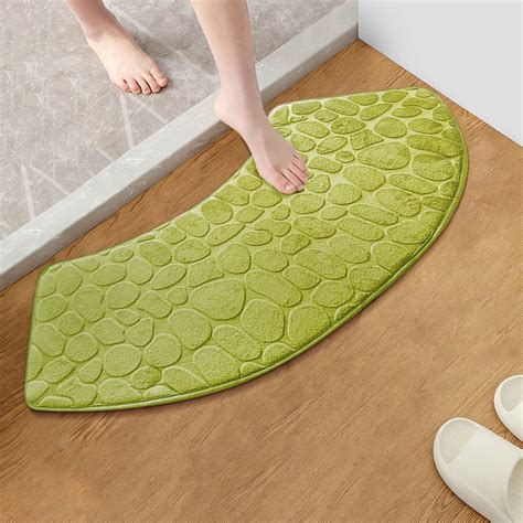 Opehuo Scalloped Bathroom Floor Mats,Pebble Embossed Floor Mat,Curved ...