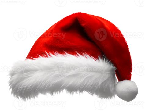 Christmas santa claus red and white hat isolated on transparent ...