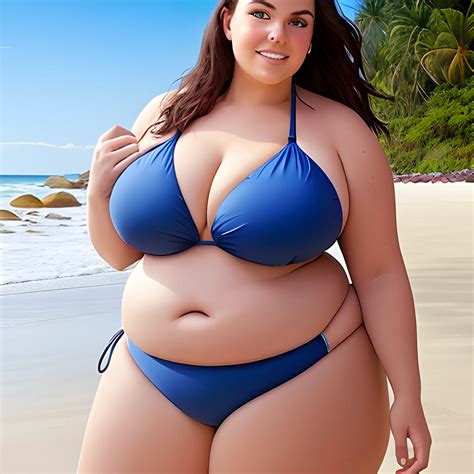 BBW woman in a bikini on the beach - Arthub.ai