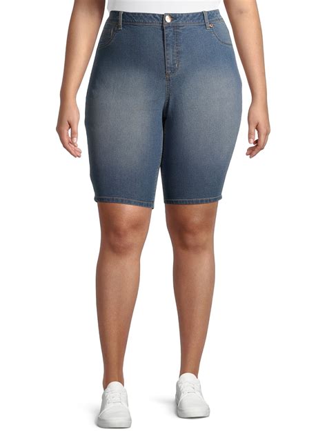 A3 Denim Women's Plus Size Bermuda Shorts, 11" Inseam, Sizes 16W-26W ...