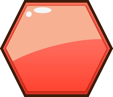 Red Cartoon Hexagon Button 10975650 PNG