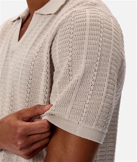 The Marseille Polo - Stone in 2025 | Knitting inspiration, Mens polo t ...