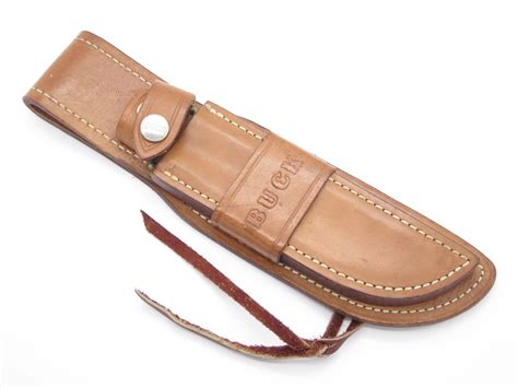 Vtg Buck 119 Custom Natural Leather Fixed Blade Knife Shadow Sheath ...