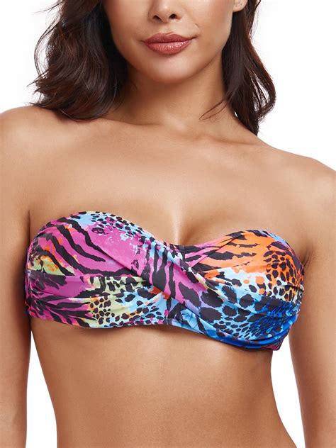 Ocean Blues Women's Halter Bikini Top Twist Bandeau Swimsuit Top Bikini ...