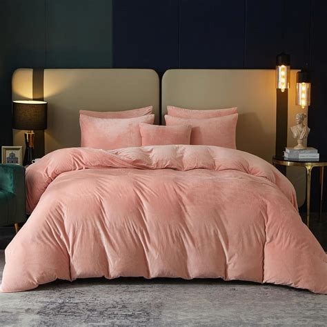 Amazon.com: SE SOFTEXLY Velvet Pink Duvet Cover King Size, Soft Flannel ...