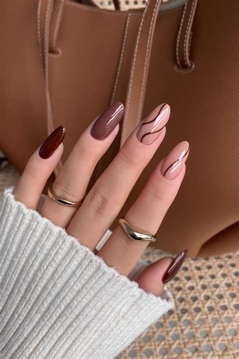 Uñas otoñales🍂 | Uñas color cafe, Uñas cafes, Uñas color pasteles