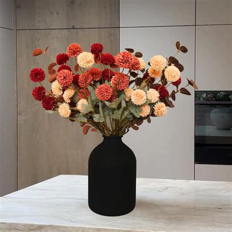 Fake Flowers Silk 10 Stems With Eucalyptus, Faux Flowers For Vase ...