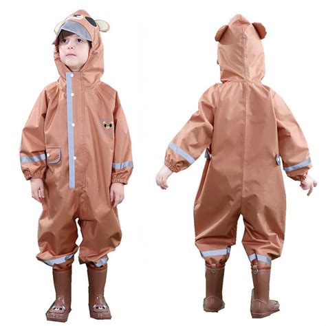 Toddler Rain Suit Baby Rain Suit with Hood Waterproof Coverall One ...