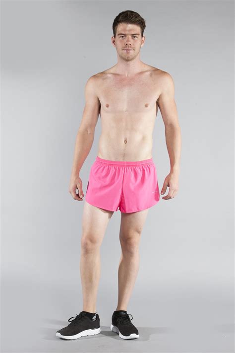 MENS 1" ELITE SPLIT RUNNING SHORTS- HOT PINK - BOA