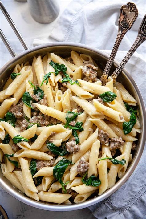 Creamy Italian Sausage Pasta | Foodtasia