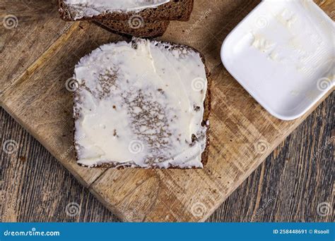 Black Rye Bread with Butter Stock Image - Image of dairy, delicious ...