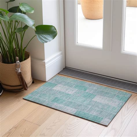 Addison Rugs Chantille Indoor/Outdoor Traditional Patchwork Aqua ...
