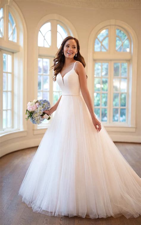 Modern Romantic Ballgown with Floating Strap Detail | Stella York Wedding Dresses