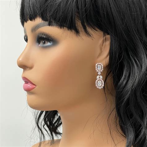 Beauvince Ariana Diamond Earrings '6.91 ct Diamonds' in Rose Gold and Platinum For Sale at ...